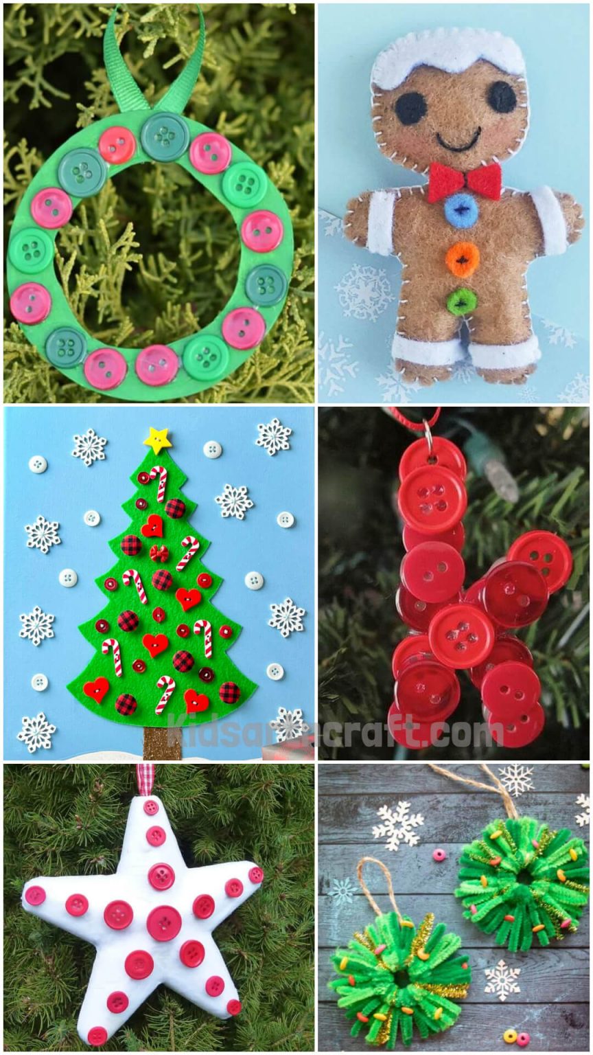 Button Crafts For Christmas Decoration - Kids Art & Craft