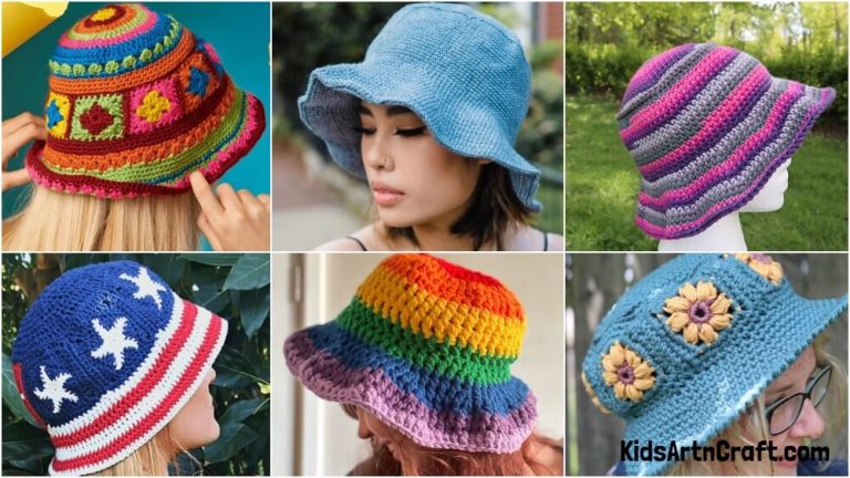 Crochet Bucket Hat Patterns For Beginners - Kids Art & Craft