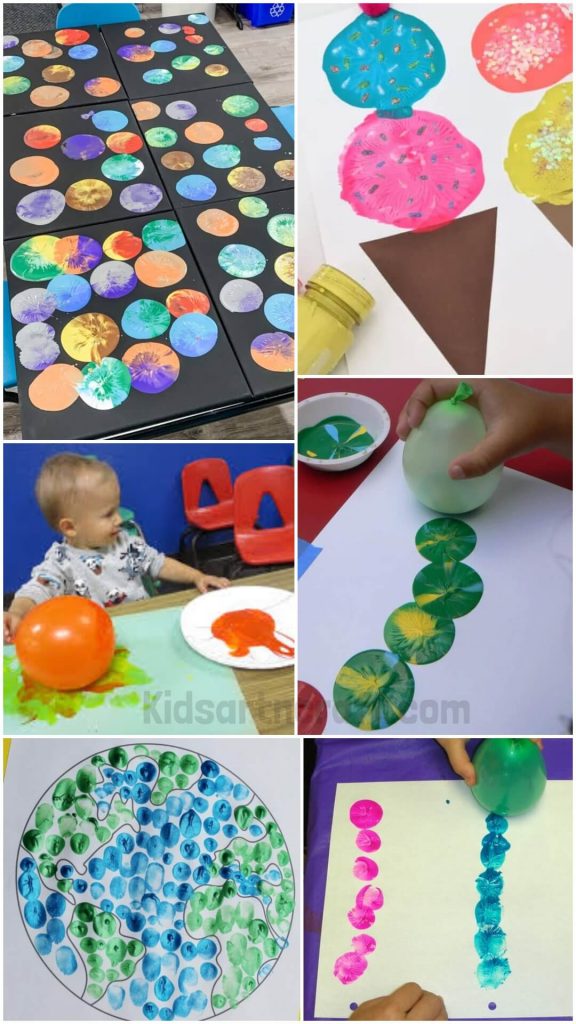 Balloon Stamping Art Ideas for Kids - Kids Art & Craft