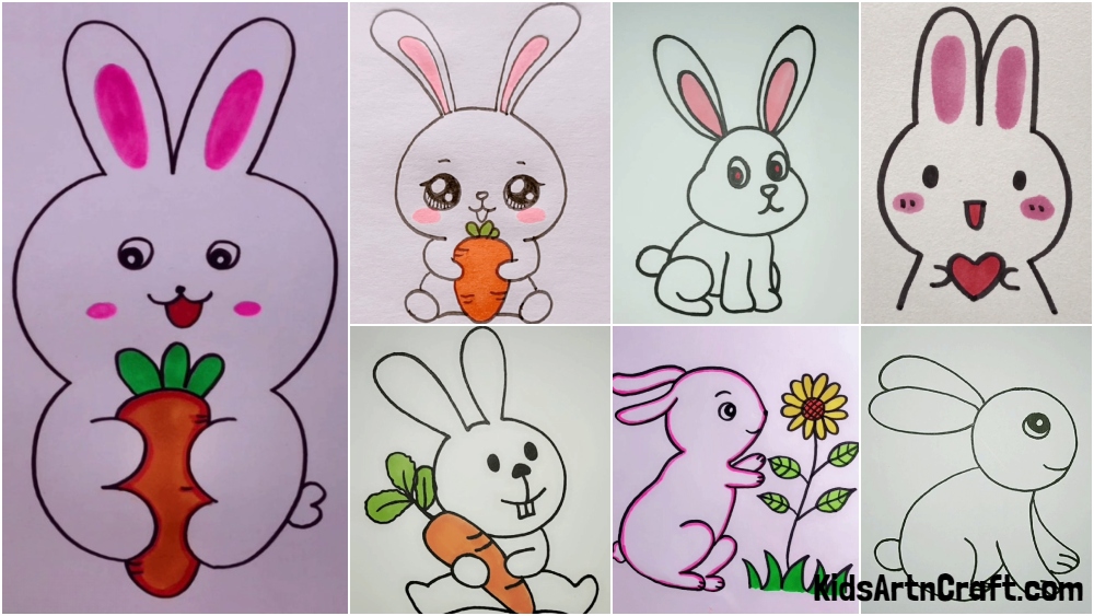 How to Draw a Rabbit Step by Step - Drawing Tutorial For Kids | Rabbit  drawing, Easy cartoon drawings, Drawing tutorial easy