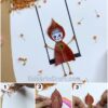 Girl Swing on Tree Leaf Craft Tutorial for Kids