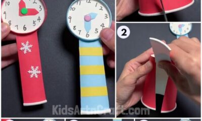 How to Make Paper Cup Wrist Watch Tutorial for Kids