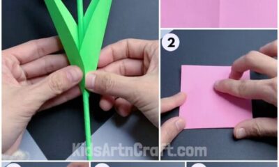 How To Make Tulip Flower Easy Paper Craft For Kids