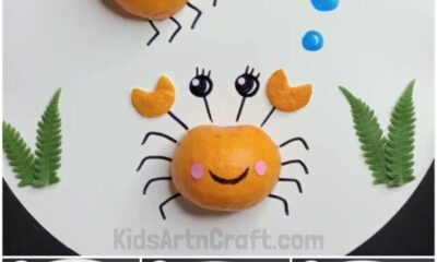 Orange Peels Crab Craft Tutorial for Kids