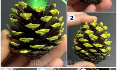 Pineapple Pine Cone Step-by-Step Tutorial for Kids