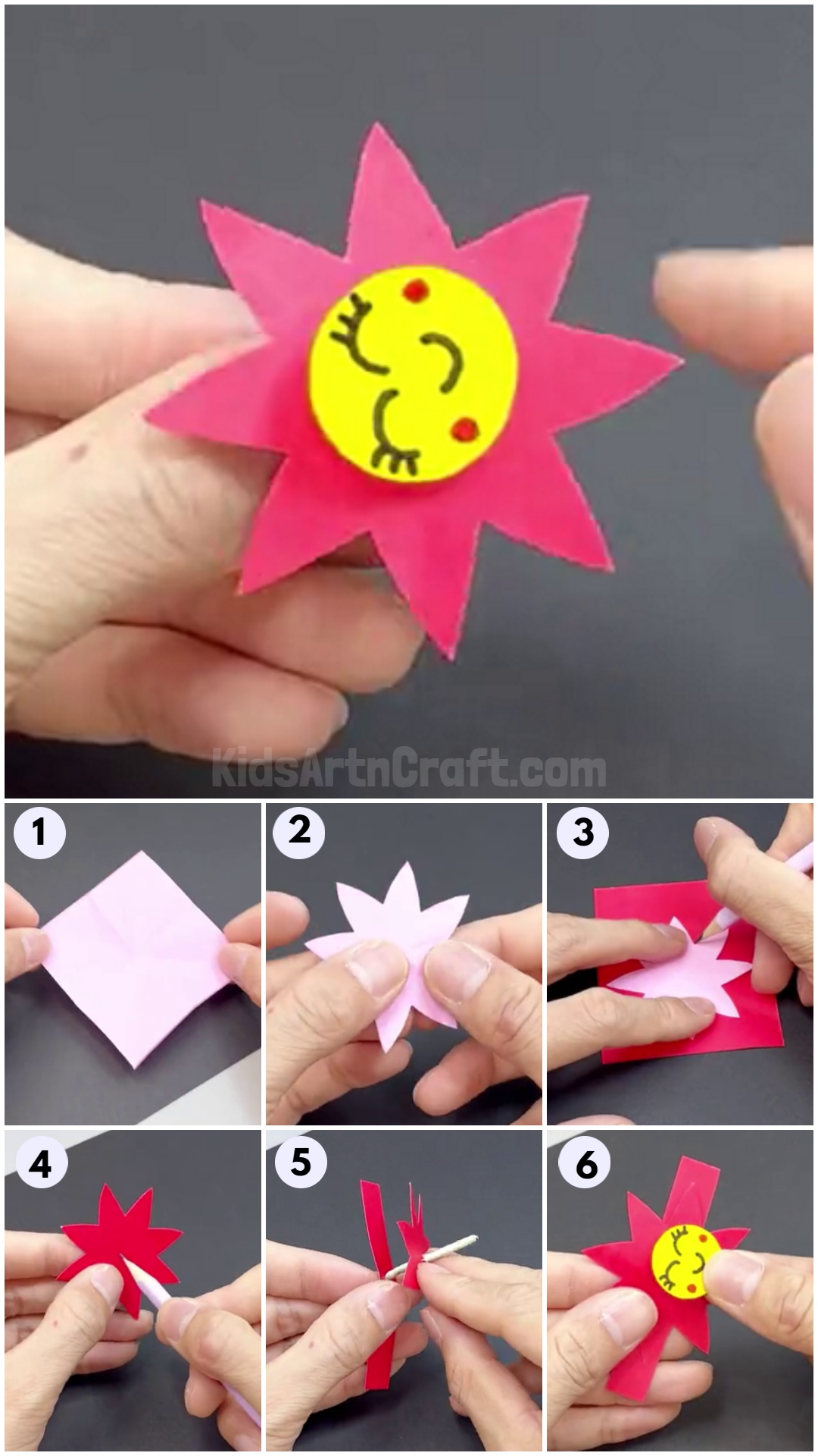 diy paper flower ring craft tutorial for kids FS Step By Step kidsartncraft 3