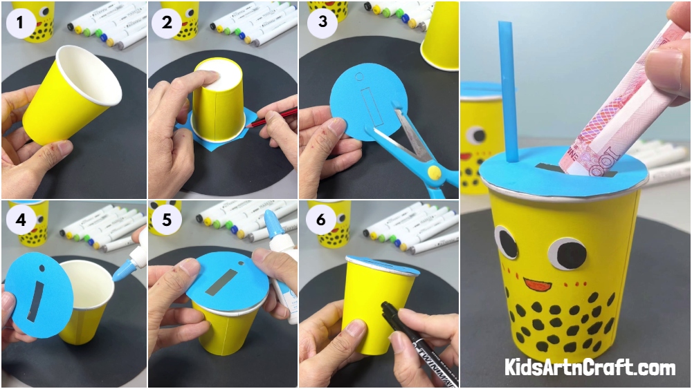 Paper Mug With Straw Craft Easy Tutorial - Kids Art & Craft