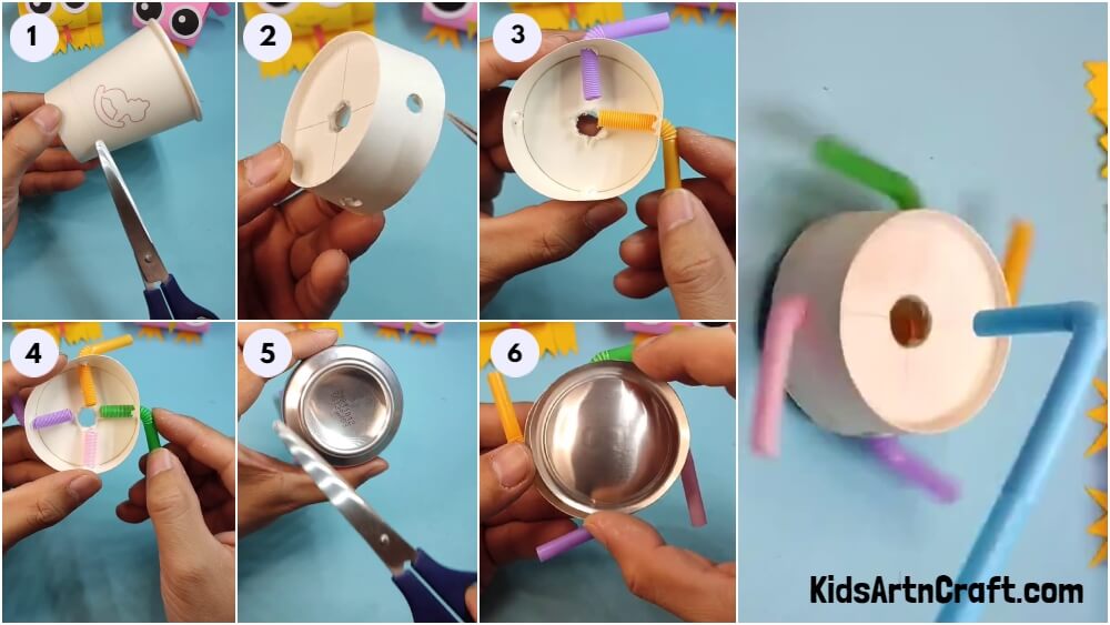 Paper cup spinner making , How to make spinner / latoo , homemade paper cup  toy 