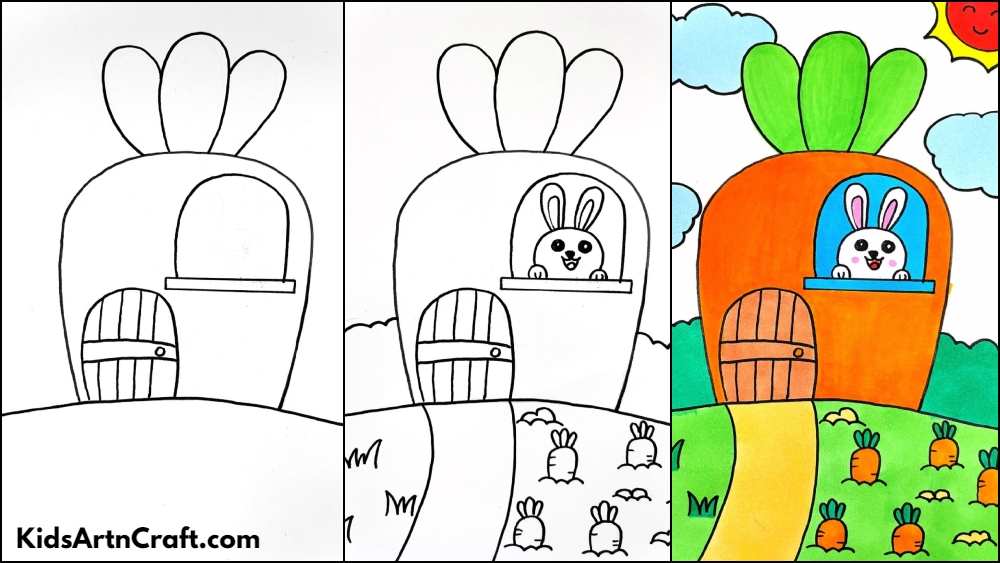 How to Draw a Baby Bunny Holding an Easter Egg Drawing Tutorial for Kids |  How to Draw Step by Step Drawing Tutorials