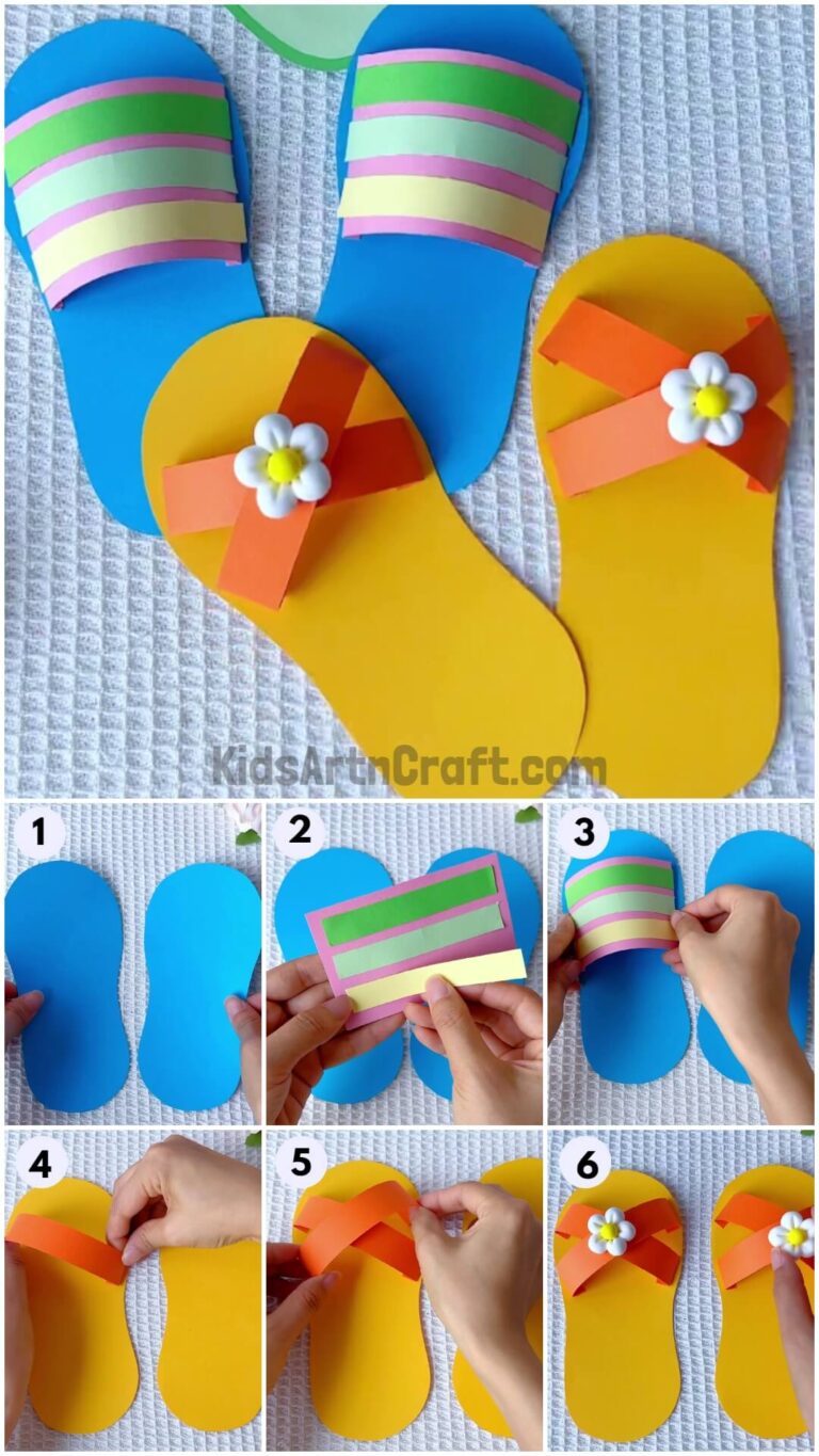 How to Make Paper Slippers Step-by-Step Tutorial for kids - Kids Art ...