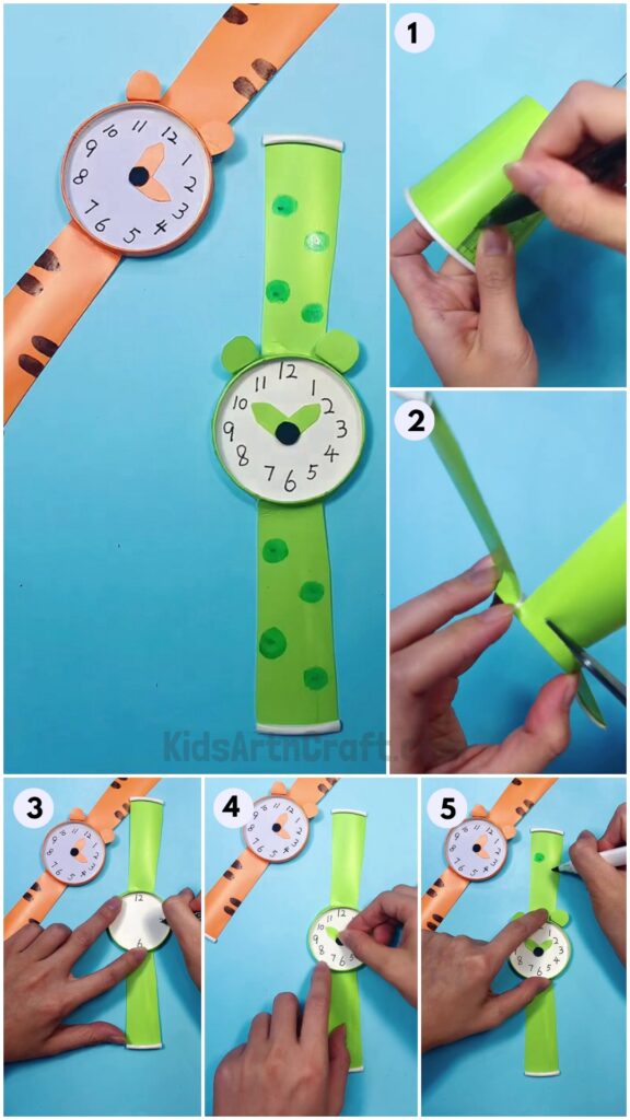 Paper Cup Wrist Watch easy Tutorial for Kids - Kids Art & Craft
